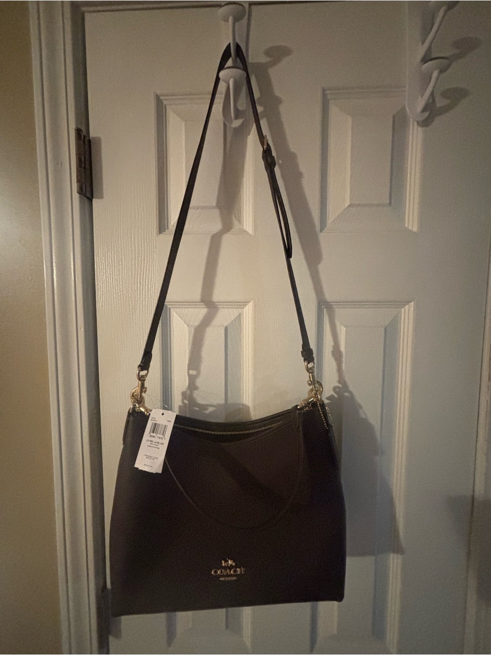 Coach Pebbled large Laurel Leather Shoulder Bag in Brown with Gold Hardware - Picture 4 of 10